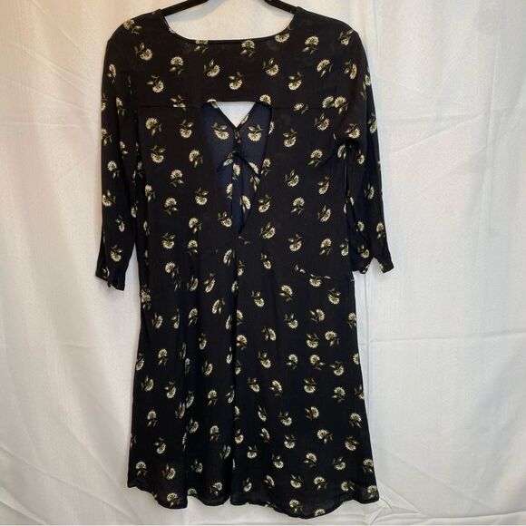 Amuse Society Talis Black Floral Print Swing Dress Size Extra Small - Picture 5 of 16